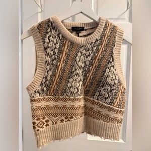 Rag&Bone Patterned Knit Sleeveless Sweater Vest